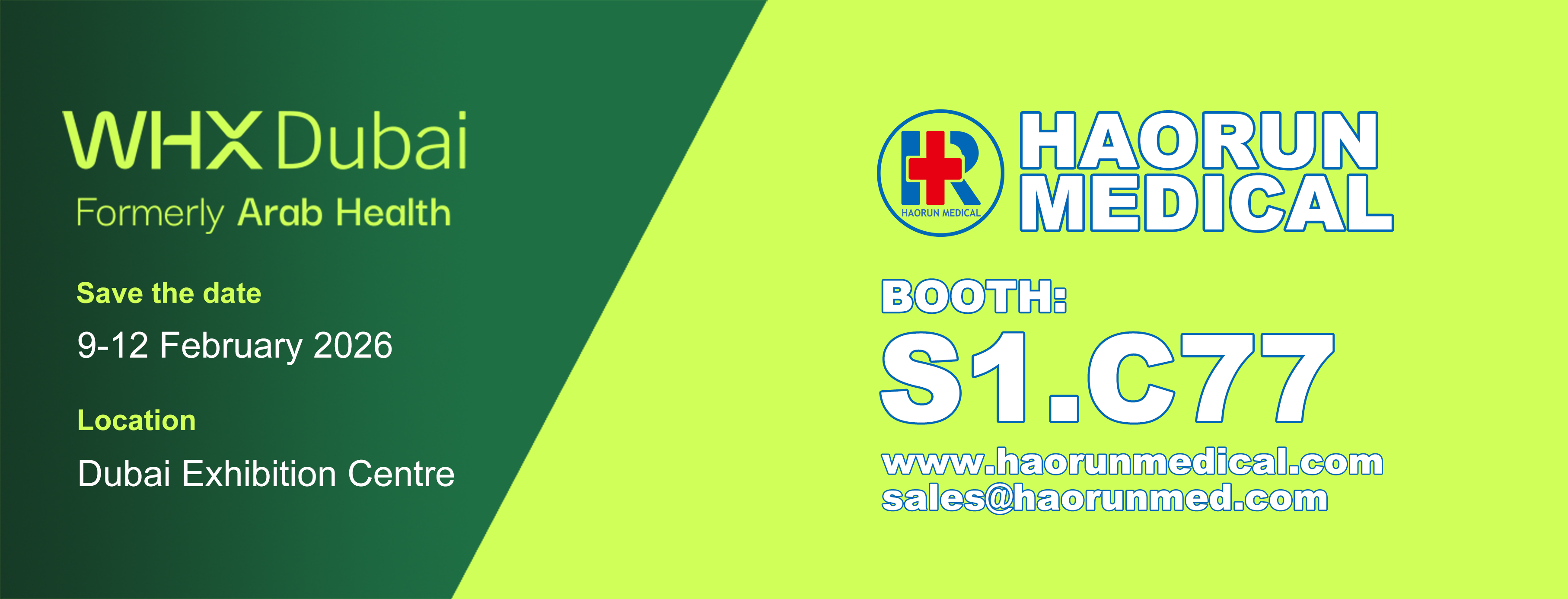 Invitation til Haorun Medicals deltagelse i arabisk sundhed 2026